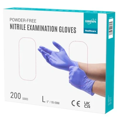 Afbeelding van EUROPAPA® wegwerphandschoenen, nitrilhandschoenen, poedervrij, onderzoekshandschoenen, EN455 EN374, latexvrij, verkrijgbaar in maat S, M, L en XL, 200 stuks (L, Rozerood)