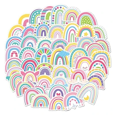 Afbeelding van HENGBIRD regenboogstickers, schattige vinyl brug, cartoonstickers, bagage, skateboard, scrapbook, reiskoffer voor speelgoed, stickers