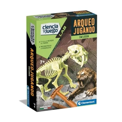 Afbeelding van Clementoni 55544 Archeojugando Smilodon fosforescerend wetenschappelijk spel, om je eigen fosforescerende dinosaurus te monteren en de wetenschap van archeologie ontdekken, vanaf 7 jaar