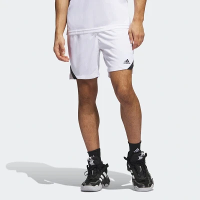 Afbeelding van adidas Heren Basketball Icon Squad Short Aeroready, White/Black, M Tall