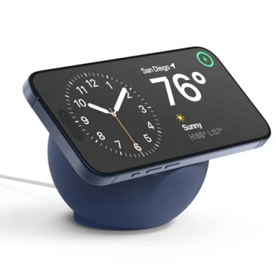 Afbeelding van elago MS2 Oplaadstandaard Compatibel met MagSafe lader Premium Siliconenstandaard iPhone 15,14,13,12 modellen [MagSafe niet inbegrepen] (Jean Indigo)