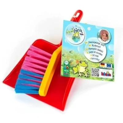 Afbeelding van Klein Toys Pure Fresh kinder veegset stoffer en blik hoogwaardig kleurrijk kunststof rood blauw