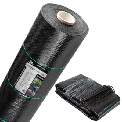 Afbeelding van GARDENIX Onkruiddoek met 50 ankers 32m² (1,6 m x 20 m) waterdoorlatend 70g/m² zwart UV bestendig onkruiddoek, onkruidbeschermingsfolie, bodemweefsel, ondergronddoek