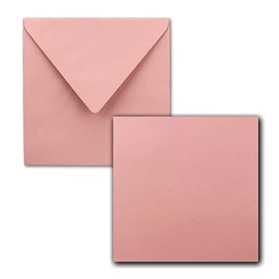 Afbeelding van FarbenFroh® by Gustav Neuser Kaarten voor wenskaarten, vierkant, 15 x cm, met enveloppen, oudroze, 25 stuks, wenskaarten enz.