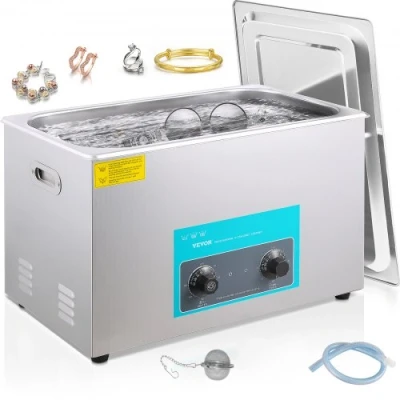 Afbeelding van VEVOR Digitale Ultrasone Reiniger Roestvrij Staal Met Het Geleide Scherm 30L 58,4 x 33 cm Voor Laboratoria, Voedsel, Biologie, Medische En LandbouwindustrieëN Of Dagelijkse Schoonmaken Zilver