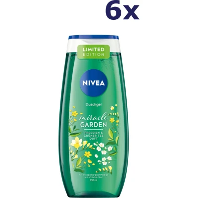 Afbeelding van 6x Nivea Douchegel Miracle Garden Freesia &amp; Groene Thee 250 ml