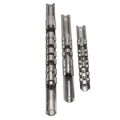 Afbeelding van 3 stks 1/2 &#039;&#039;1/4&#039;&#039; 3/8 &#039;&#039;Rvs Socket Rack Houder Wandmontage Opslag Rail Lade met 8 Clips