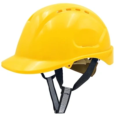 Afbeelding van Bouwhelm EN397, Mustbau veiligheidshelm, werkhelm veiligheidshelm met DIY sleuven voor 53 65 cm hoofdomtrek verstelbaar, zweetband BAU&amp;Industrie Geel