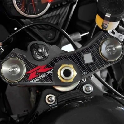 Afbeelding van labelbike 3D Hars Stickers Decoraties en Beschermingen GSXR Motorfiets stuurvorkplaat compatibel met SUZUKI GSX R Carbonkleur