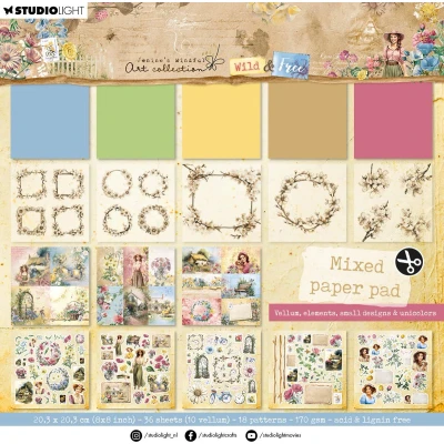 Afbeelding van Paper Pad Vellum, unicolor &amp; elements Wild Free nr.184