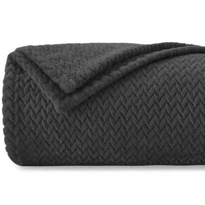 Afbeelding van Extra Zachte Fleece Deken, Sofa Deken 220 x 240 cm Flanellen Oeko TEX® Gecertificeerd, Zacht en Lichtgewicht, Pluche, Voor Bed, Bank, Reizen, Kamperen, Donkergrijs