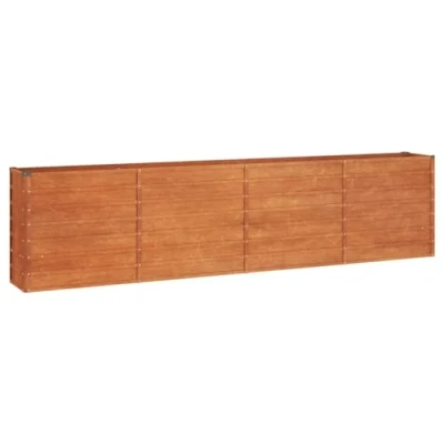Afbeelding van vidaXL plantenbak verhoogd 320x40x77 cm cortenstaal roestig, plantenbak, groentebed, tuinbed, bed, kruidenbed, buiten, bloembak