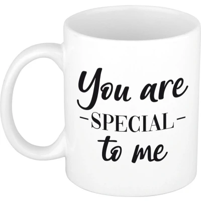 Afbeelding van You are special to me cadeau koffiemok / theebeker wit 300 ml feest mokken