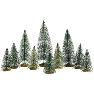 Afbeelding van Needle pine trees set of 10 LEMAX