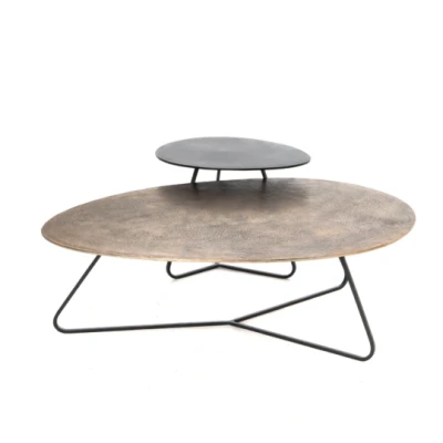 Afbeelding van Starfurn Macy salontafel set van 2 grijs Metaal