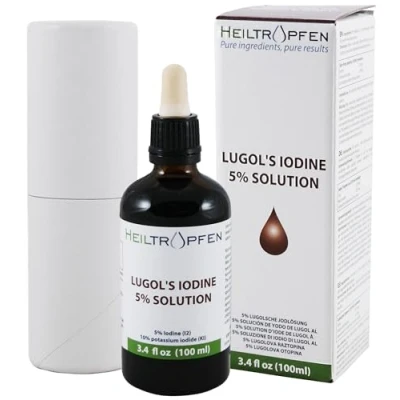 Afbeelding van Lugols jodium 5% 100 ml Ingrediënten van farmaceutische kwaliteit 15% vloeibare formulering oplossing 5 procent elementair en 10% kaliumjodide Heiltropfen®
