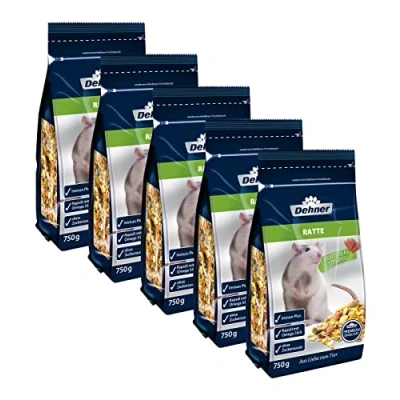 Afbeelding van Dehner Premium knaagdiervoer, rattenvoer, 5 x 750 g (3,75 kg)