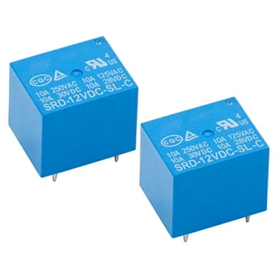 Afbeelding van Heschen PC relais, SRD 12VDC SL C, DC12V spoel, wisselschakelaar (SPDT), 10A 250 VAC, 5 polige aansluitingen, 2 stuks