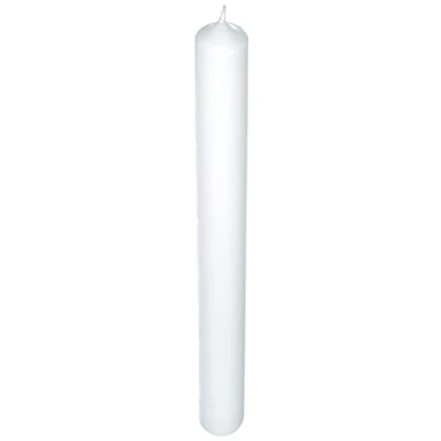 Afbeelding van Rayher 31435000 staafkaars, wit, 40 cm, 4 cm ø, cellofaan (zonder doos), communiekaars, RAL keurmerk, 100% paraffine, onbewerkte kaarsen, communie, doop, verjaardag, bruiloft, kaars om te versieren