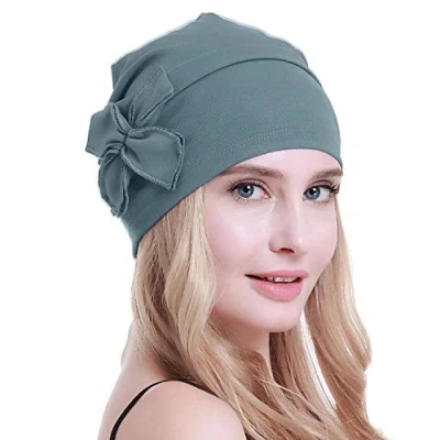 Afbeelding van osvyo Katoen Chemo Tulbanden Hoofddeksels Beanie Hoed Cap Voor Vrouwen Patiënt Haarverlies, COTTON LIGHT OLIVE, one size