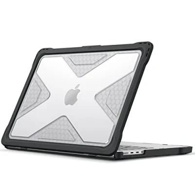 Afbeelding van FINTIE Hoesje compatibel met MacBook Pro 14 inch (2023/2021 release) M2/M1 Model A2779/A2442 Heavy Duty robuuste harde hoes cover TPU bumper geschikt Retina display, helder