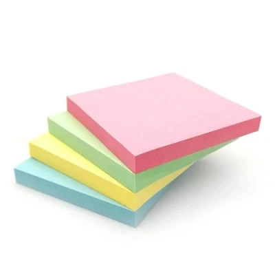 Afbeelding van 400 pastelkleurige plaknotities (76 x 76 mm) kleurrijke verwijderbare zelfklevende memoblokken in blauw, roze, groen, geel Set van 4 pads (elk 100 vellen) Kantoor , thuis en schoolgebruik