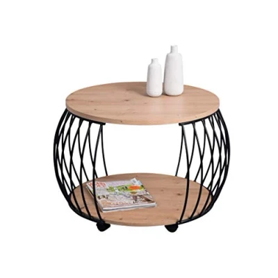 Afbeelding van HomeTrends4You Peking 1 Salontafel, MDF, hoogte 47 cm, diameter 60 cm