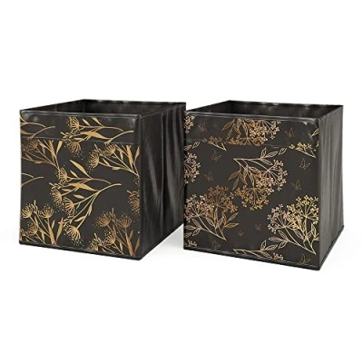 Afbeelding van Vicco Opbergbox, Zwart/Goud, 30 x cm Set van 2 Optie1