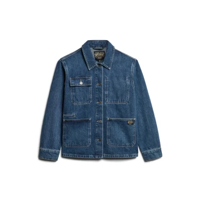 Afbeelding van Superdry Chore Spijkerjas, Dames, Maat: 40, Beverley blue