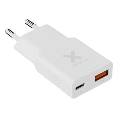 Afbeelding van Xtorm 33W Go2 SlimLine Charger usb c adapter Dubbele Poort Krachtige Snellader geschikt voor Iphone Wit