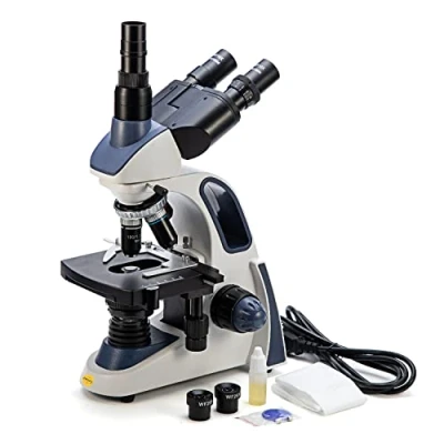 Afbeelding van SWIFT SW380T 40X 2500X, Trinocular Compound Lab Microscoop met Dubbel Laag Mechanisch Stadium, Siedentopf Hoofd, Wide Field 10X/25X Oculairs