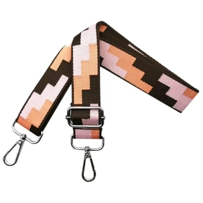 Afbeelding van Zadelriemen om te wisselen, verstelbare schouderriem voor tassen, tasriem, breed 3,8 cm, met zilveren karabijnhaak dames, draagriem, schoudertas en handtassen, koffieroze, J7