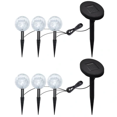 Afbeelding van Tuinlampen 6 st LED met grondankers en zonnepanelen
