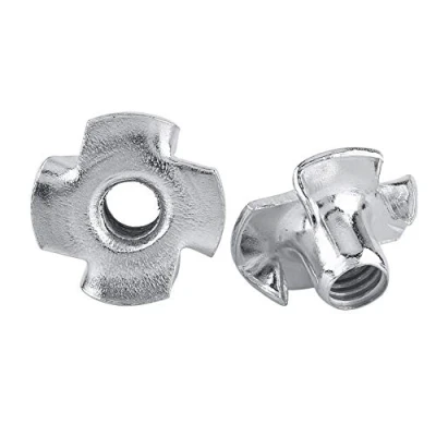 Afbeelding van T moeren Assortiment schroevensets M3/M4/M5/M6/M8 Zink koolstof moer Viertandige stalen voor ambachtsman amateur houtbewerkingsmeubels (M4 50 stuks)