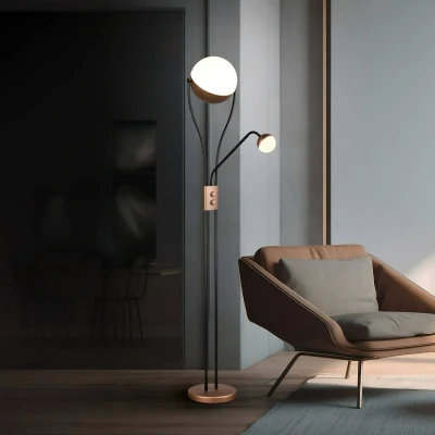 Afbeelding van Trio Leeslamp Chris koffiebruin 2 lichts 478310265