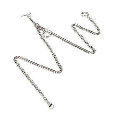 Afbeelding van Naroote Wosune zakhorlogeketting, vintage retro schakel, klassiek antiek voor je liefde familie, als horlogehouder (zilver)