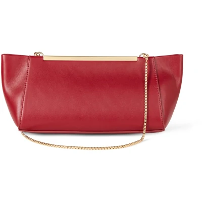 Afbeelding van De Drop Harlei Clutch met frame, donkerrood, één maat