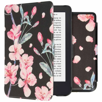 Afbeelding van Tolino Shine 4 Hoes: iMoshion Design Slim Hard Case Bookcase Blossom Kunstleder E Reader Hoezen