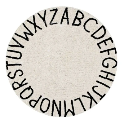 Afbeelding van Lorena Canals Rond Vloerkleed ABC Beige