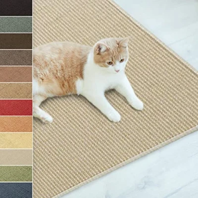 Afbeelding van Floordirekt Sisal krabmat, deurmat, tapijt,sisalmat, sterk &amp; verkrijgbaar in vele kleuren en maten (100 x 100 cm, ivoor)