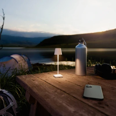 Afbeelding van Sigor Nuindie pocket LED oplaadbare tafellamp, wit, IP54, dimbaar