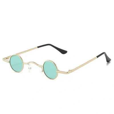Afbeelding van Kleine Ronde Lens Zonnebril Unisex Lichtblauw
