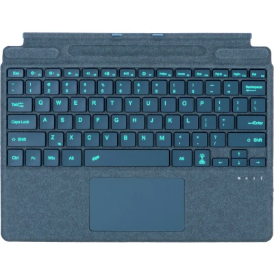 Afbeelding van Toetsenbord geschikt voor Microsoft Surface Pro 9/10/11/Pro X QWERTY Bluetooth Cover Met Touchpad en Verlichting Blauw