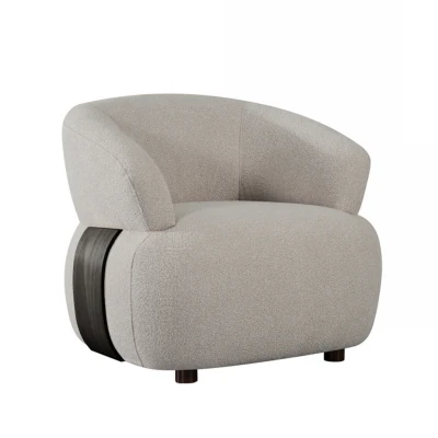 Afbeelding van Label51 Valenza fauteuil beige met zwart hout