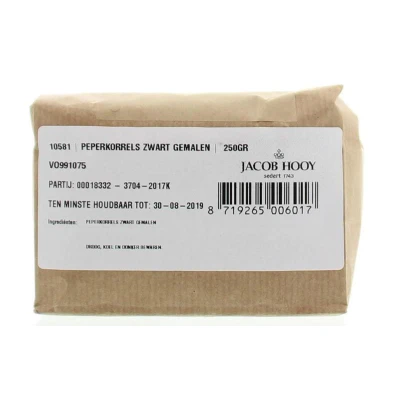 Afbeelding van Jacob Hooy Peper Zwart Gemalen, 250 gram