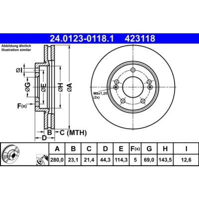 Afbeelding van Remschijf ATE 24.0123 0118.1