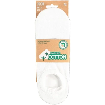 Afbeelding van Bio Cotton Sneaker Sokken White 4 pack 000 39 42 Wit