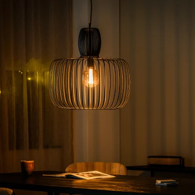Afbeelding van Vurna Juliette hanglamp zwart Staal 55 cm
