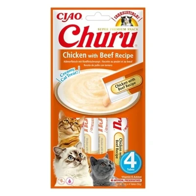 Afbeelding van Inaba Churu kat Puree Kip met Rund