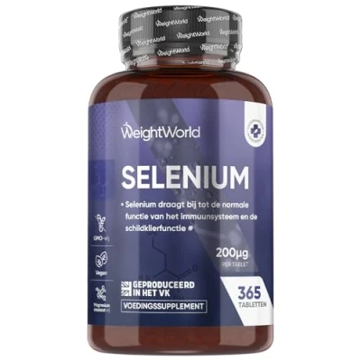 Afbeelding van maxmedix Selenium tabletten 200 mcg 365 voor 1 jaar voorraad Ondersteunt de schildklier en het immuunsysteem